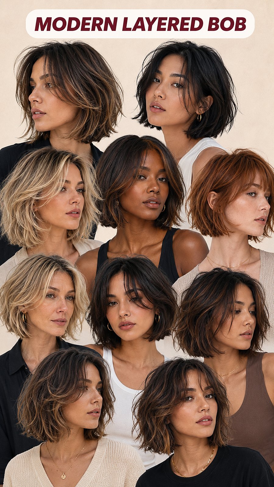 The modern layered bob &mdash; reference board, Touch&eacute;e Organic Salon