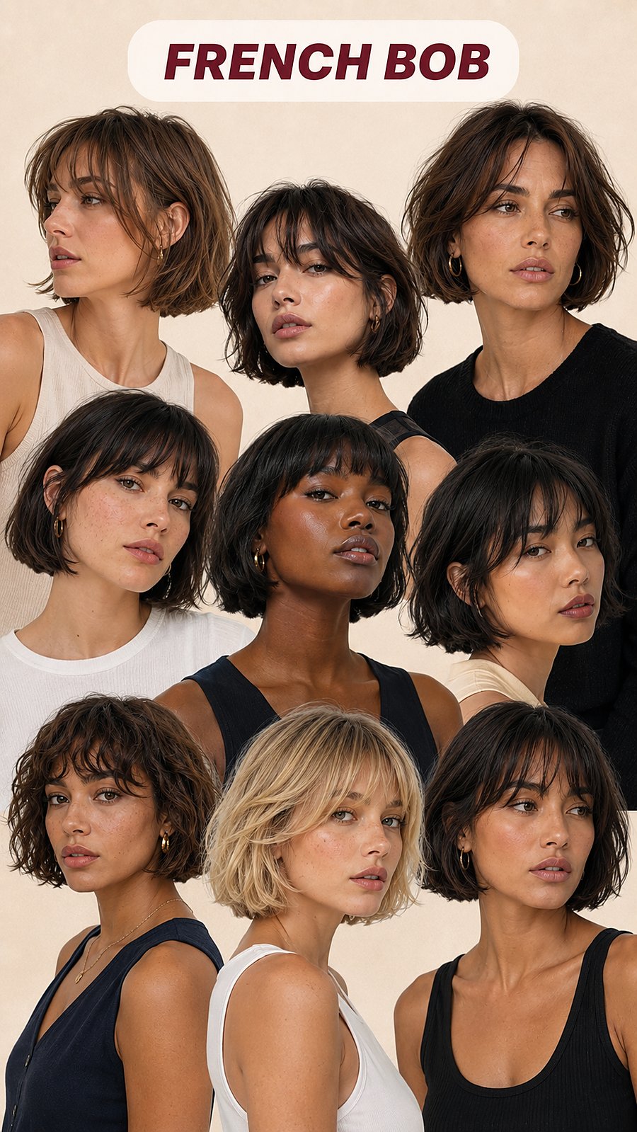 The French bob &mdash; reference board, Touch&eacute;e Organic Salon