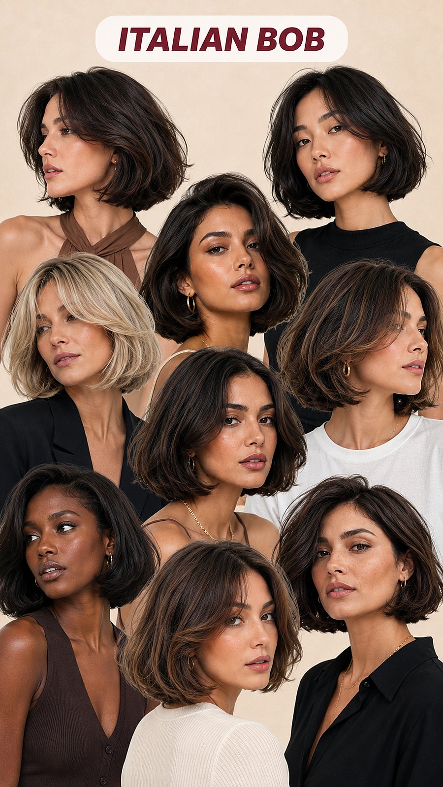 The Italian bob &mdash; reference board, Touch&eacute;e Organic Salon